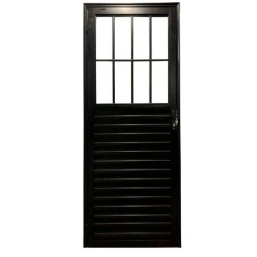 Imagem de Porta social 2,10x80 lado DIREITO no alumínio preto