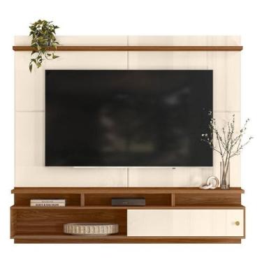 Imagem de Home Suspenso Morretes 180cm para TV até 70 - Mobler, Off White/Amêndo