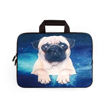 Imagem de 11" 11,6" 12" 12,1" 12,5" polegadas Bolsa de transporte para laptop Chromebook Case Notebook Ultrabook Bolsa Tablet Capa de Neoprene Capa para Apple MacBook Air Samsung Google Acer HP DELL Lenovo Asus, Starry Sky Pug
