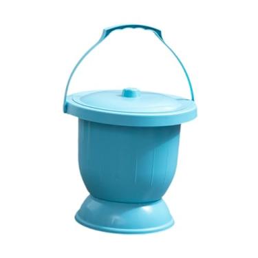 Imagem de harayaa Potão de câmara de câmara com tampa espessada no olho de urinol portátil portátil Spittoon Pot para acampar para crianças adultos, Azul Grande