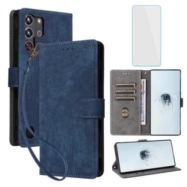 Imagem de IUQXU Capa carteira para celular ZTE Nubia Red Magic 10 Pro 5G com protetor de tela [bloqueio RFID] Suporte de cartão de couro feminino masculino capa para celular para RedMagic 10 Pro 10Pro