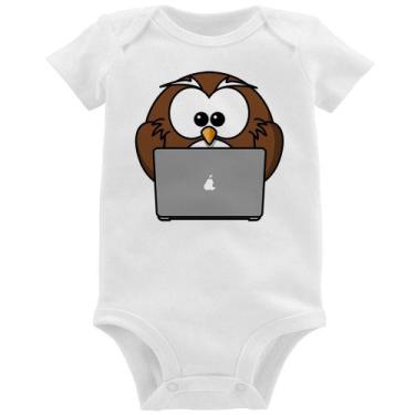 Imagem de Body Bebê Coruja Internauta - Foca na Moda, Branco, P