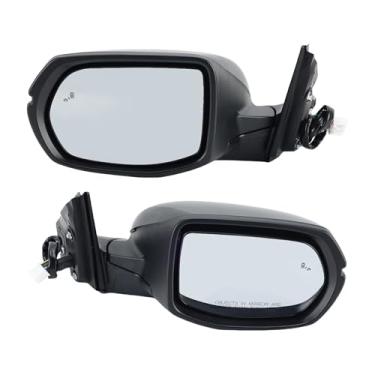 Imagem de 9 fios conjunto de espelho lateral preto manual dobrável espelho retrovisor acessórios para carro, compatível com Honda CRV 2017 2018 2019-2022 versão dos EUA(1 pair)
