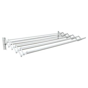 Imagem de Varal Sanfonado 120 cm Parede Retrátil Alumínio(Branco)