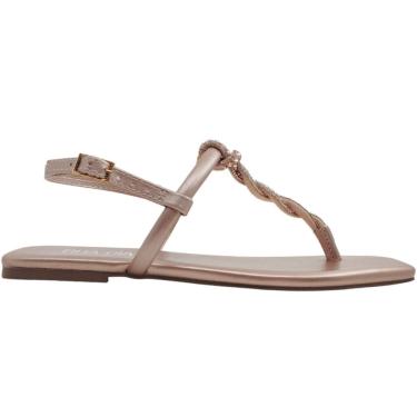 Imagem de Sandália Feminina Rasteira Casual Básica Dia a Dia com Strass Ft Ana Castela Sua Cia 8230.15606