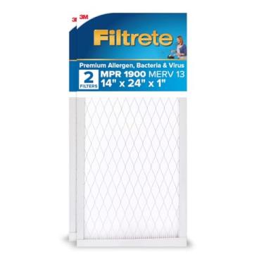 Imagem de Filtrete 35,5 x 61,5 x 2,5 cm, filtro de ar para fornalha AC, MPR 1900, Healthy Living Ultimate Allergen, pacote com 2 (dimensões exatas 35,5 x 60,8 x 0,78)