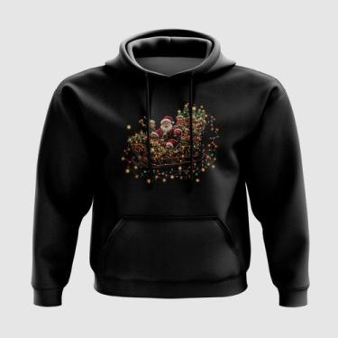 Imagem de Blusa com Capuz Papai Noel no Trenó com Elfos - A Fabriqueta, GG