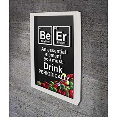 Imagem de Quadro Porta Tampinhas   Tabela Periódica BeEr  - Quadro Novo, Branco,