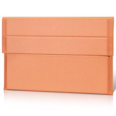 Imagem de CPNVWA Capa de couro de microfibra para laptop para MacBook Pro/Max M3 M2 M1 de 14 polegadas, capa para laptop com suporte, antiarranhões, resistente ao desgaste e durável, marrom