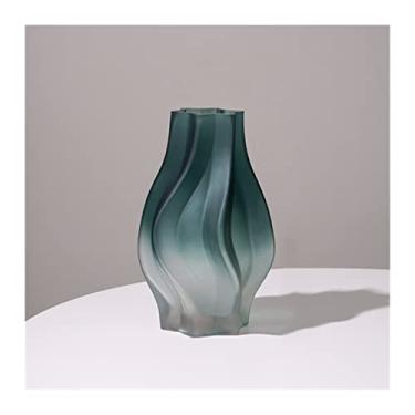 Imagem de Vaso Vaso de vidro fosco estilo nórdico, luxuoso, minimalista, clássico, casa, sala de estar, decoração, suporte para flores, vasos decorativos modernos Vaso de flores(Pequeno)