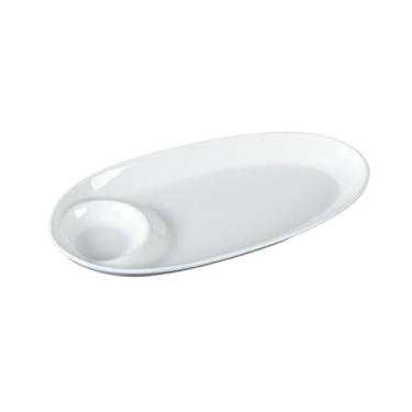 Imagem de Prato de mesa branco, imitação de porcelana lanche multi-grade prato de lanche - 9015