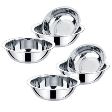 Imagem de Jogo 6 Tigelas Bowl em Aço Inox p/Cozinha Kit 19 21 e 23cm