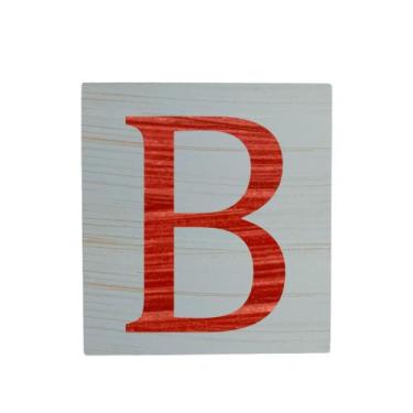 Imagem de Cubo Azul Bebê Letra Vermelho Festa Chá de Bebê Decoração 8x8x8 Cm Mdf