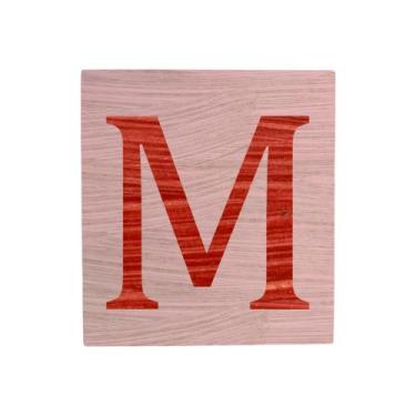 Imagem de Cubo Rosa Bebê Letra Vermelho Festa Chá de Bebê Decoração 8x8x8 Cm Mdf