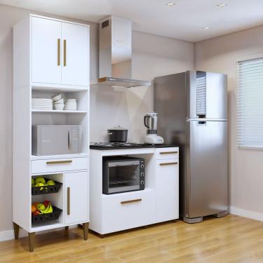 Imagem de Conjunto 2 Peças Paneleiro com Fruteira e Balcão 4 Bocas Teresinha Branco