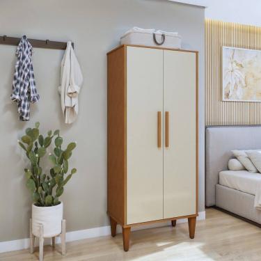 Imagem de Multiuso 2 Portas 3 Prateleiras Araucaria Kaiki Móveis Marrom/Off White