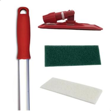 Imagem de Suporte LT Vermelho Limpa Tudo com Fibras e  Cabo Vermelho 1,40mt Alum