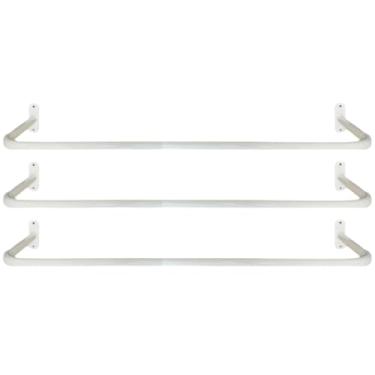 Imagem de Kit 3 Araras Cabideiro Fixo De Parede Para Lojas E Residências 1,00mt - Branca