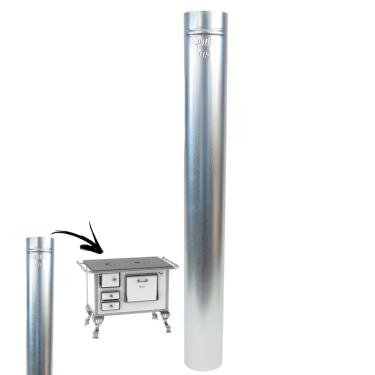 Imagem de Cano 50cm Em Aço Galvanizado 110mm Para Chaminé Fogão à Lenha Lareira - N°1 amz