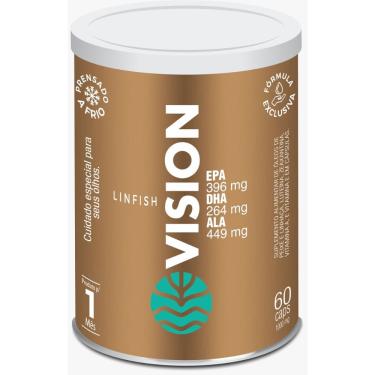 Imagem de LinFish Vision - Óleos de peixe e linhaça, Luteína, Zeaxantina, Vitamina A e Vitamina E - 60 cáps