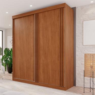 Imagem de Guarda-roupa 2 Portas 3 Gavetas Blumenau Expresso Móveis Cinamomo / Cinamomo - Off White