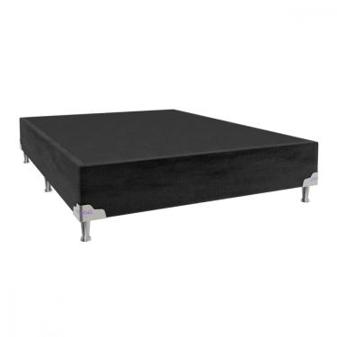 Imagem de Base para Cama Box Casal 138x188x28 Sued Preto Portobel