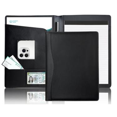 Imagem de Organizador de portfólio de padfólio com suporte para bloco de notas com capa para bloco de anotações tamanho carta A4 para escritório de negócios e escola