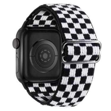 Imagem de Pulseira de nylon elástico compatível com Apple Watch séries 10, 9, 8, 7, 6, 5, 4, 3, 2 e SE, Ultra 2 de 38 mm, 40 mm, 40 mm, 40 mm, 41 mm, 42 mm, 44 mm, 46 mm, 49 mm (série 3)/44 mm/45 mm/46 mm/49 mm