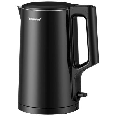 Imagem de Chaleira Elétrica Dupla COMFEE 1,7L em Aço Inox 100%, 1500W - Fervura Rápida, Desligamento Automático - Design Dupla Camada