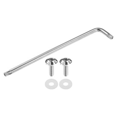 Imagem de Partuto 1 conjunto de parafusos universais antifurto para placa de licença M6 de 1/10.2 cm - Kits de fixação de parafusos de segurança de carro para suporte de quadro de etiqueta de carro com 2