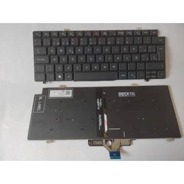 Imagem de Teclado de substituição de layout espanhol para Dell Latitude 5420 5430 7420 7520 (ano de 2021) preto com retroiluminação