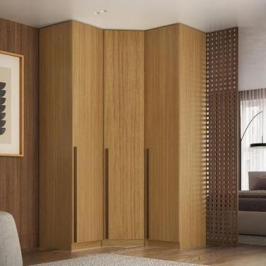Imagem de Guarda Roupa de Canto Obliquo 3 Portas MDF Altezza Trend Belmax, Freij