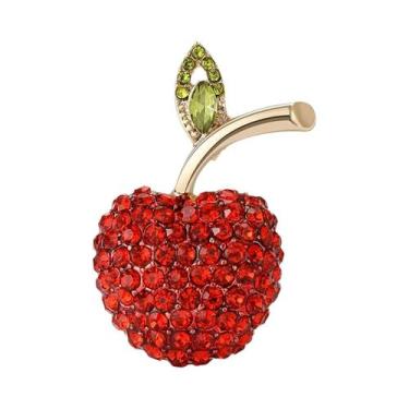 Imagem de Broche de Romã e Melancia com Strass - Presente para Festa, Vermelho37
