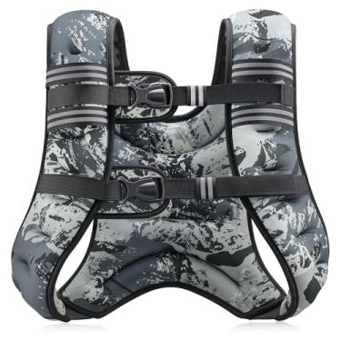Imagem de ZELUS Colete pesado, 2,7 kg/3,6 kg/5,4 kg/7,3 kg/9,1 kg/11,3 kg/13,6 kg, colete de peso para homens e mulheres com bolso de armazenamento e tiras refletivas para treino, treinamento de força, corrida