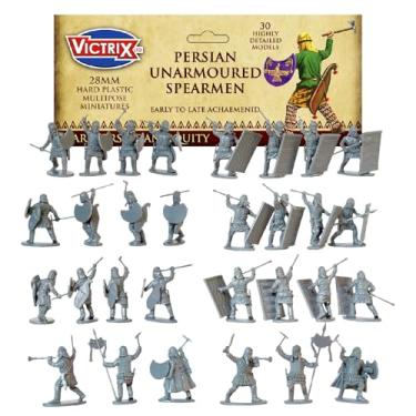Imagem de Wargames Delivered - Victrix Persian Unarmoured Spearman – 30 miniaturas (28 mm) inclui 24 lanceiros e 6 bonecos de comando, várias opções de armas e cabeça para jogos de guerra