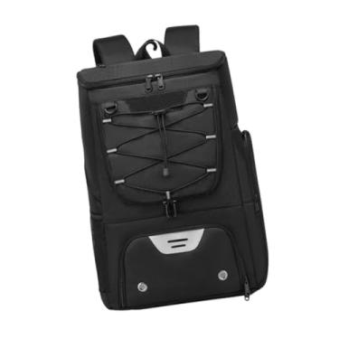 Imagem de YIJU Mochila de basquete com suporte para bola, mochila de academia com compartimento para sapatos, bolsa esportiva para mulheres e homens, bolsa de viagem, Preto