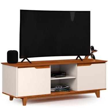 Imagem de Rack Bancada Flow Off White com Freijo - EJ Móveis