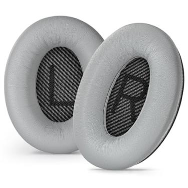 Imagem de Aurivor Almofadas De Couro Para Fones Ouvido Bose Quietcomfort Qc-35 Qc-35-Ii Qc-25 Qc-15 Qc-2, Capas Substituição Pele Cordeiro Ae2/Ae2I/Ae2W Soundlink Soundtrue (Prata)