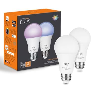 Imagem de ERIA Lâmpadas Inteligentes Eria, A19 Zigbee, Cores E Branco, Equivalente A 75 W, Reguláveis Cri 90+, Funcionam Com Hue*, Ha, Things, Alexa, Google Assistant (Extra Brilhante - Pacote 2)