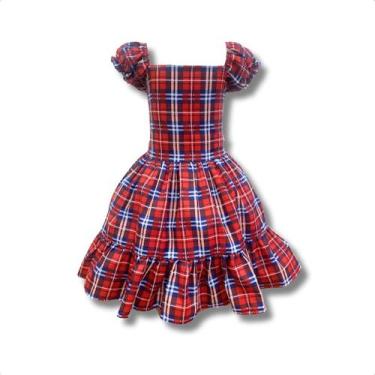 Imagem de Vestido Festa Junina Xadrez Infantil Várias Estampas Caipira - Pequeno