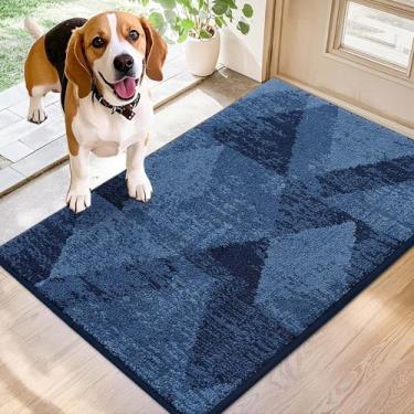 Imagem de COSY HOMEER Tapete de entrada interna, 51 x 81 cm, tapete absorvente antiderrapante para porta da frente, tapete de entrada de baixo perfil, tapete lavável para patas enlameadas e áreas de alto
