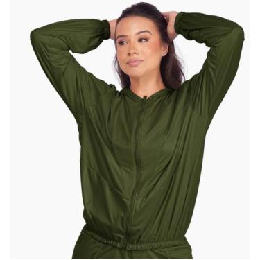 Imagem de Jaqueta Feminina Esportiva Corta Vento Com Bolsos e Touca, Corrida, Tr