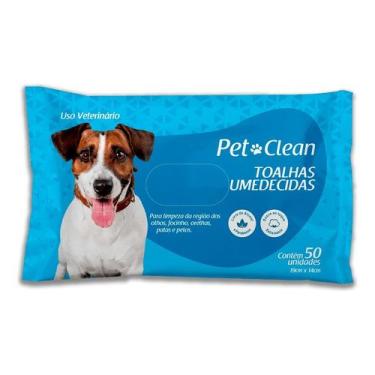 Imagem de Lenço Umedecido Toalhas P/ Cães C/ 50 Und Pet Clean S Alcool