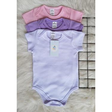 Imagem de Body Bebê Manga longa kit Peças 100% Algodao - Maju Baby, Branco, Rosa