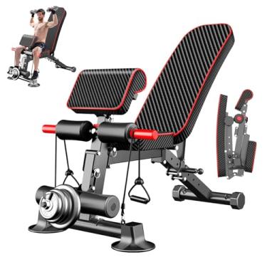Imagem de Banco de peso ajustável – Bancos utilitários de treino para exercícios, design de instalação gratuita para equipamento portátil de treinamento de força fitness em casa academia