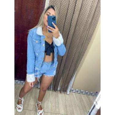 Imagem de jaqueta jeans com pelinho - ns_jeans, Claro, M