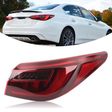 Imagem de YEQSHNG Luz traseira externa tipo LED sem montagem de ponto cego compatível com 2018-2021 Infiniti Q50 lâmpada traseira sem luz lateral lado direito do passageiro 26550-6HH1B