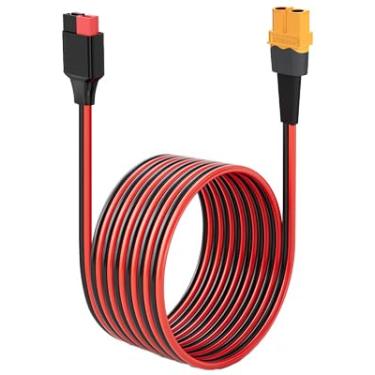 Imagem de ELFCULB Adaptador XT60 para Anderson, 12AWG XT60 fêmea para cabo conector Anderson para bateria RC estação de energia solar portátil e painel solar (20FT)