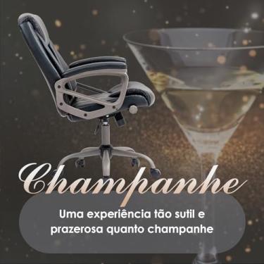 Imagem de Cadeira Escritório Presidente Preta – Design Ergonômico com Apoio de Cabeça Ajustável e Encosto Lombar com Ângulo Regulável – Base Cromada Resistente – Revestimento Premium – Yamasoro