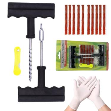 Imagem de TONZACK Kits de reparo de pneus, kits de reparo de pneus de carro, tiras de reparo de pneus, para pneus sem câmara, para motocicletas, caminhões, carros, tratores, quadriciclos, jipes, etc